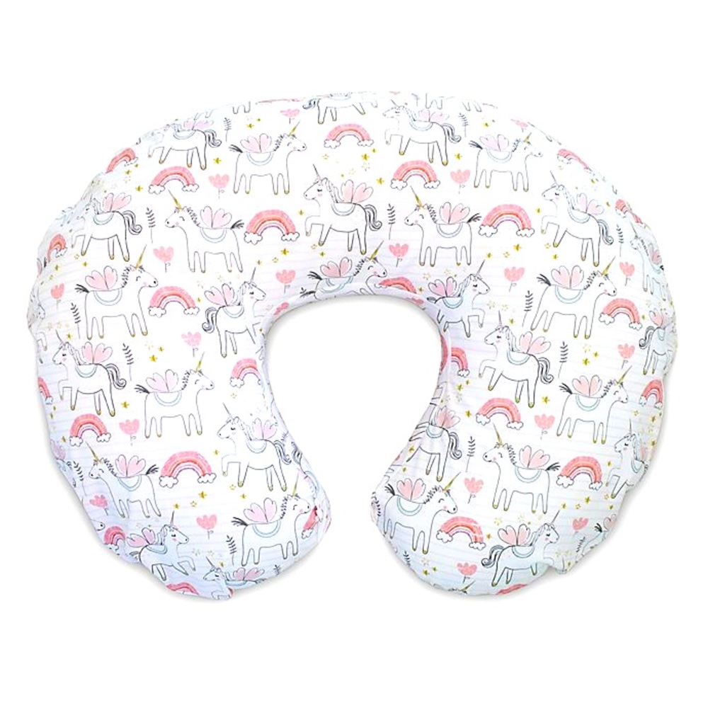 —SOLD—Boppy Bare naked pillow insert & Unicorns & rainbows pillow cover